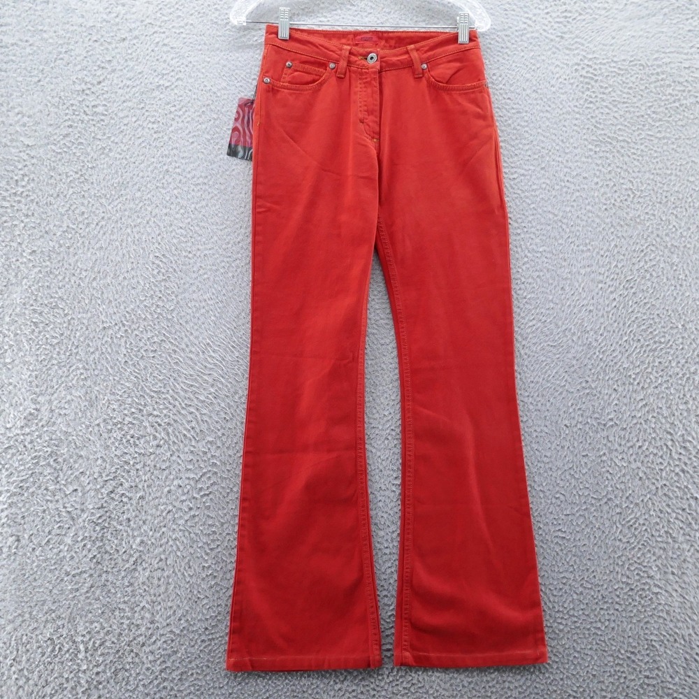 Hugo‎ Boss Hugo Womens Orange Red Flare Leg Cotton Denim Jeans 26 Italy *